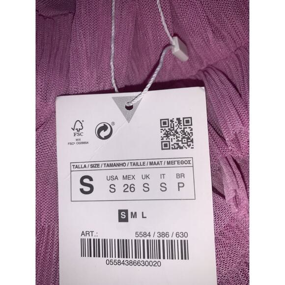 Zara Pink Ruffled Tube Top - Size Small - Picture 7 of 10